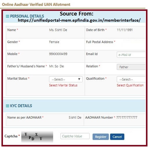 Online Aadhaar Verified UAN Allotment