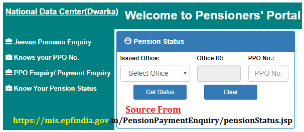 PPO Pension Status using PPO Number
