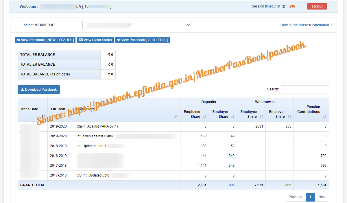 how to withdraw pf balance online