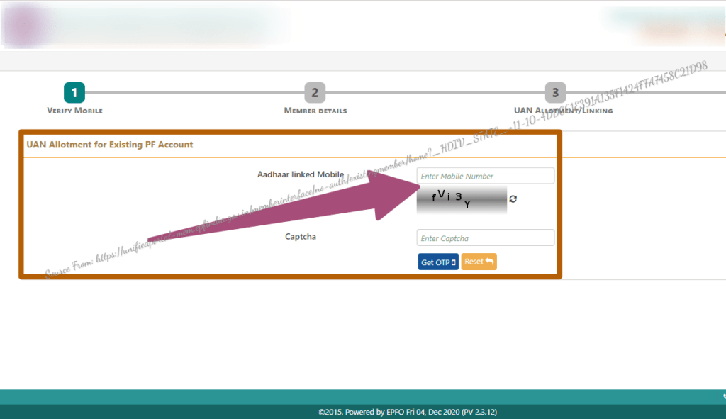 UAN Allotment for Existing PF Account